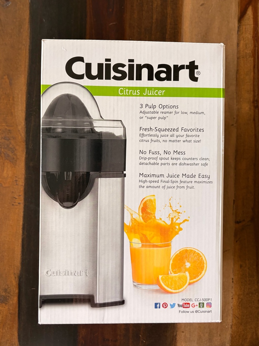 Cuisinart Pulp Control Citrus Juicer CCJ-500P1 NIB